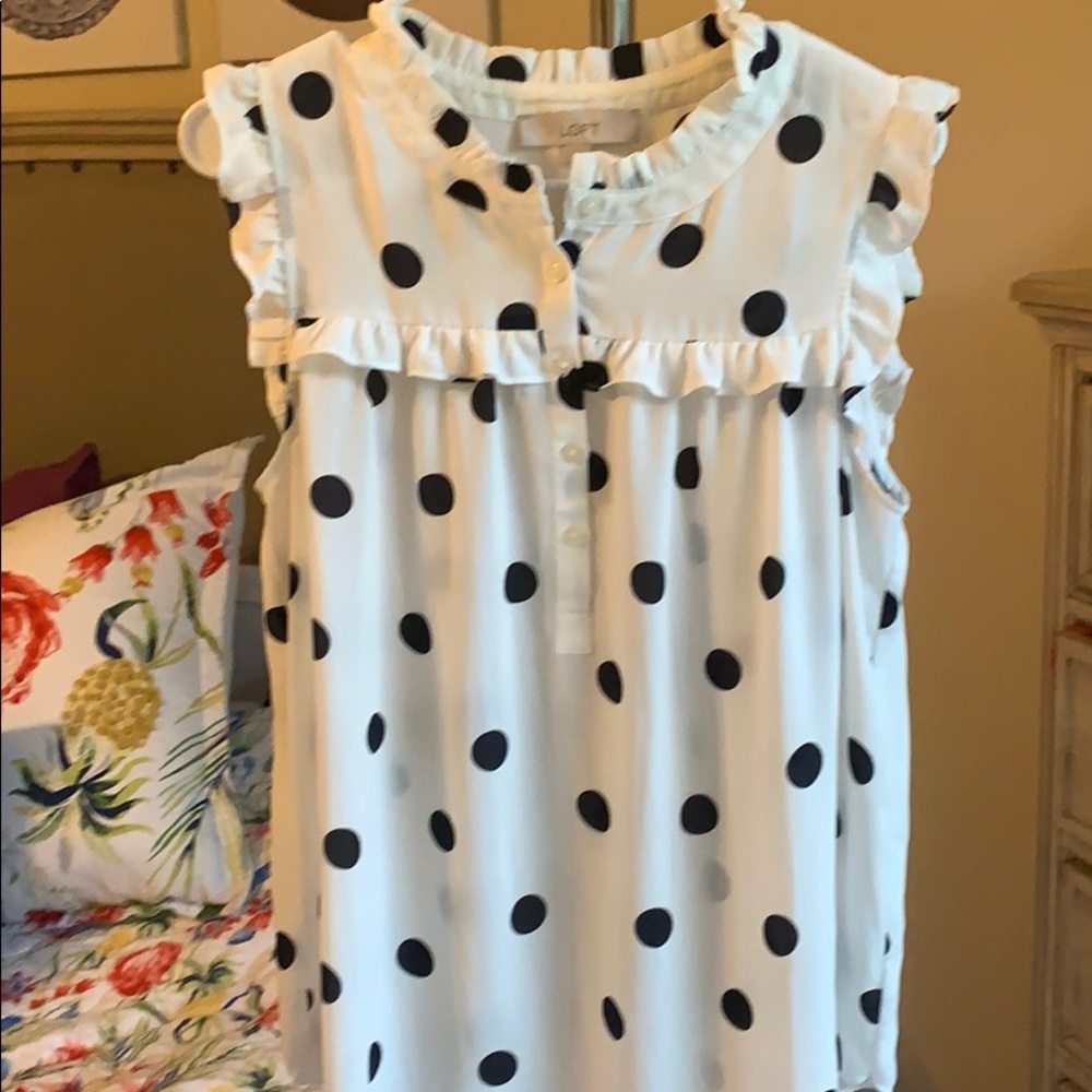 Loft. Polka dot blouse. Size M.